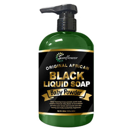 Sunflower Liquid African Black Soap Baby Powder 12 Oz